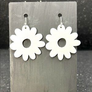 White Flower Earrings
